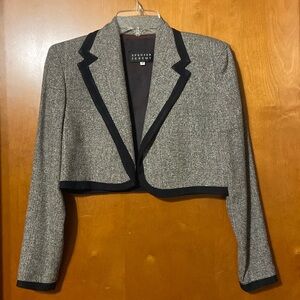 90s SPENSER JEREMY Bolero Business Jacket. Comfortable Rayon/Silk blend shell.